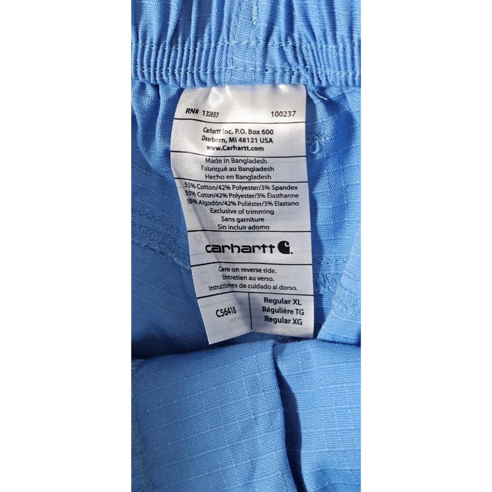Carhartt Men's Straight Leg Utility Style Cargo Pants Blue XL Drawstring Waist - Picture 8 of 11